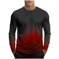thumbnail image 1 of Dagegui Long Sleeve Shirts for Men Gradient Color Crewneck Tops Big and Tall Athletic Tee Gym Workout Muscle T-Shirt Black S, 1 of 5