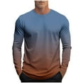 thumbnail image 1 of Dagegui Long Sleeve T-Shirts for Men Trendy Gradient Color Crewneck Tops Fall Pullover Big and Tall Athletic Tee Coffee L, 1 of 5