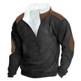 thumbnail image 1 of Dagegui Men's 1/4 Zip Up Sweatshirt Fleece Lined Long Sleeve Stand Collar Pullover Lightweight Running Athletic Tops Black S, 1 of 3