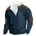thumbnail image 1 of Dagegui Men's 1/4 Zip Up Sweatshirt Fleece Lined Long Sleeve Stand Collar Pullover Lightweight Running Athletic Tops Navy L, 1 of 3