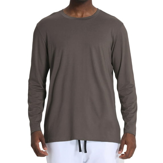 Dagegui Men's Athletic Shirts Long Sleeve Sun Protection Tops Lightweight Running Workout T-Shirts Quick Dry Outdoor Fishing Hiking Shirt Tees Coffee XL