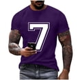 thumbnail image 1 of Dagegui Men's Athletic T-Shirts Number 7 Short Sleeve Crewneck Tee Lightweight Running Workout Sport Football Tshirt Tops Purple XXL, 1 of 6