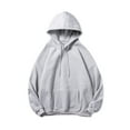 thumbnail image 1 of Dagegui Men's Baggy Sweatshirts Drawstring Hooded Pullover Solid Long Sleeve Hoodies with Kangaroo Pocket Casual Loose Fit Tops Gray XL, 1 of 3