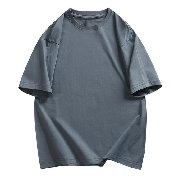 Dagegui Men's Baggy T-Shirts Summer Short Sleeve Crewneck Shirts Casual Loose Fit Pullover Tees Big and Tall Outdoor Active Shirt Tops Gray,6XL