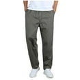 thumbnail image 1 of Dagegui Men's Big and Tall Cargo Pant Lightweight Elastic Waist Straight Leg Work Pants Drawstring Pockets Athletic Trouser Army Green 4XL, 1 of 6