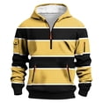 thumbnail image 1 of Dagegui Men's Big and Tall Hoodies Striped Long Sleeve Sweatshirt Quarter Zip Hooded Pullover with Pocket Comfy Fall Winter Gym Shirt Top Yellow M, 1 of 5