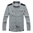 thumbnail image 1 of Dagegui Men's Button Down Shirt Jacket Lightweight Long Sleeve Lapel Neck Overshirts with Pockets Casual Outdoor Active Jacket Coats Gray L, 1 of 2