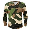 thumbnail image 1 of Dagegui Men's Camo Henley Shirts Long Sleeve Crewneck Button Shirt Big and Tall Camouflage Athletic Tees Fall Outdoor Hiking Camping Tops Yellow XL, 1 of 4