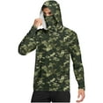 thumbnail image 1 of Dagegui Men's Camo Sun Hoodie with Built-In Face Mask Rash Guard Long Sleeve Quick Dry UV Protection Shirts for Hiking Beach Outdoor Army Green M, 1 of 7