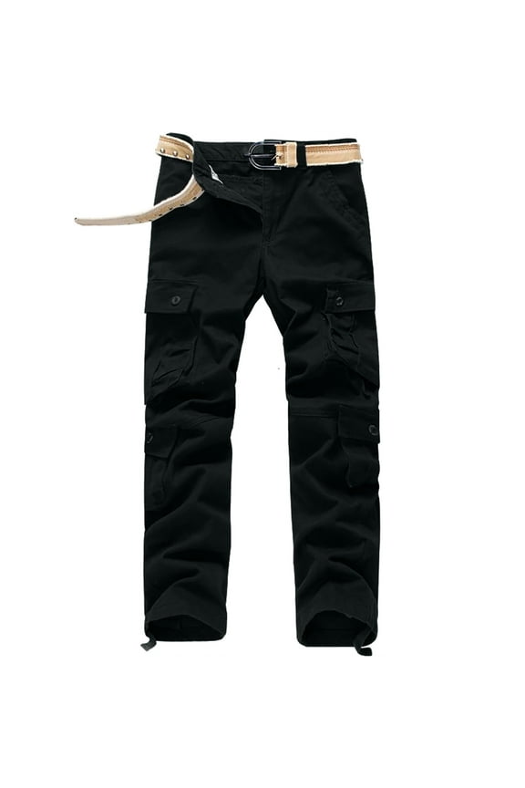 Men's Cargo Pants Cotton Casual Ripstop Combat Tactical Pants Big and Tall Multi Pockets Hiking Pants Outdoor Camp Travel Long Pants