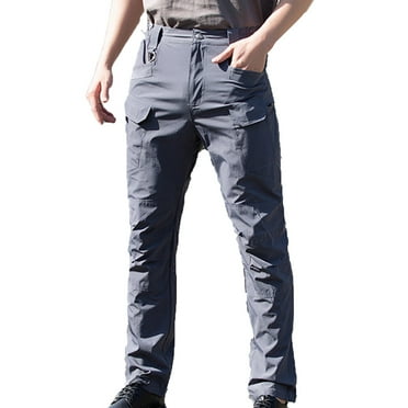 Dagegui Men's Cargo Pants Fashion Zipper Tactical Pants with Pockets Big and Tall Solid Color Cotton Work Pants Outdoor Hiking Jogger Pants Today Clearance Sale