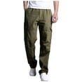 thumbnail image 1 of Dagegui Men's Cargo Pants with Multi Pockets Cotton Elastic Waist Combat Work Pants Big and Tall Straight Leg Tactical Panks Outdoor Jogger Trousers M-5XL, 1 of 5