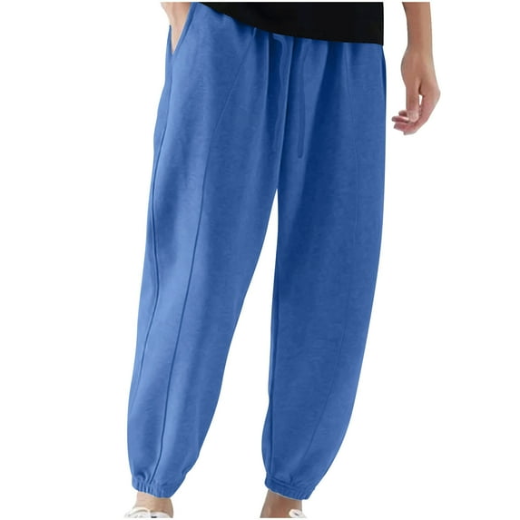 Dagegui Men's Casual Sweatpants Loose Fit Drawstring Pant Elastic Waist Sweatpant Baggy Cinch Bottom Pants with Pockets Outdoor Vacation Trousers Clearance Sale Light Blue 2XL