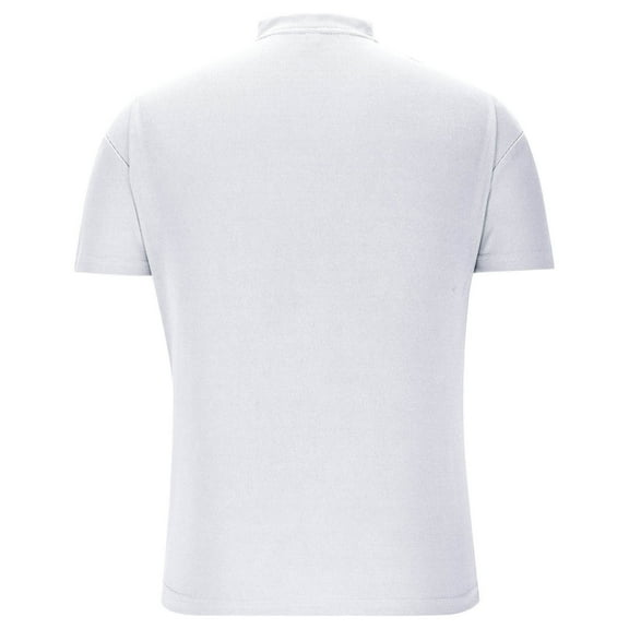 Dagegui Men's Collared Short Sleeve Henley Shirt Casual Comfy Summer Pullover Solid Color Button Down Workout Tee White Shirt 2X