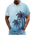 thumbnail image 1 of Dagegui Men's Collared Short Sleeve T-Shirts Palm Tree Graphic Tee Casual Crewneck T Shirts Summer Beach Vacation Tops Red M, 1 of 5