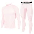 thumbnail image 1 of Dagegui Men's Compression Tracksuits Outfits Compression Shirts and Pants Set 2 Piece Quick Dry Gym Workout Sweatsuits Clearance Sale ZA Pink S, 1 of 8