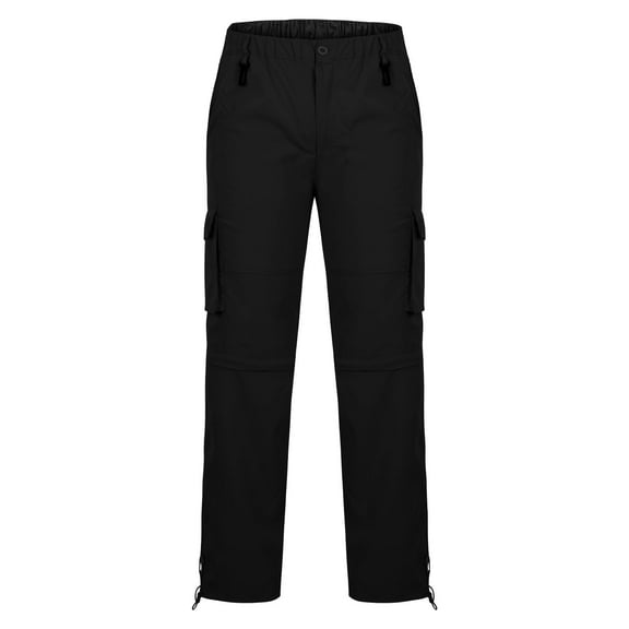 Dagegui Men's Convertible Adjustable Cargo Pants Cotton Outdoor Hiking Pant Stretch Straight Leg Trousers with Pockets Casual Loose Sport Long Pant Today Sales Black,XXL