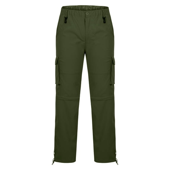 Dagegui Men's Convertible Adjustable Cargo Pants Cotton Outdoor Hiking Pant Stretch Straight Leg Trousers with Pockets Casual Loose Sport Long Pant Today Sales Green,XXXL