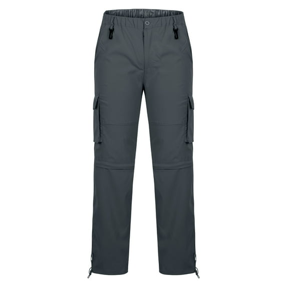 Dagegui Men's Convertible Adjustable Cargo Pants Cotton Outdoor Hiking Pant Stretch Straight Leg Trousers with Pockets Casual Loose Sport Long Pant Today Sales Gray,XL