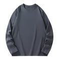 thumbnail image 1 of Dagegui Men's Cotton Long Sleeve T-Shirts Big and Tall Casual Loose Fit Shirts Solid Crewneck Oversized Shirt Basic Fall Daily Tops Dark Gray 4XL, 1 of 7
