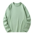 thumbnail image 1 of Dagegui Men's Cotton Long Sleeve T-Shirts Big and Tall Casual Loose Fit Shirts Solid Crewneck Oversized Shirt Basic Fall Daily Tops Green 3XL, 1 of 7