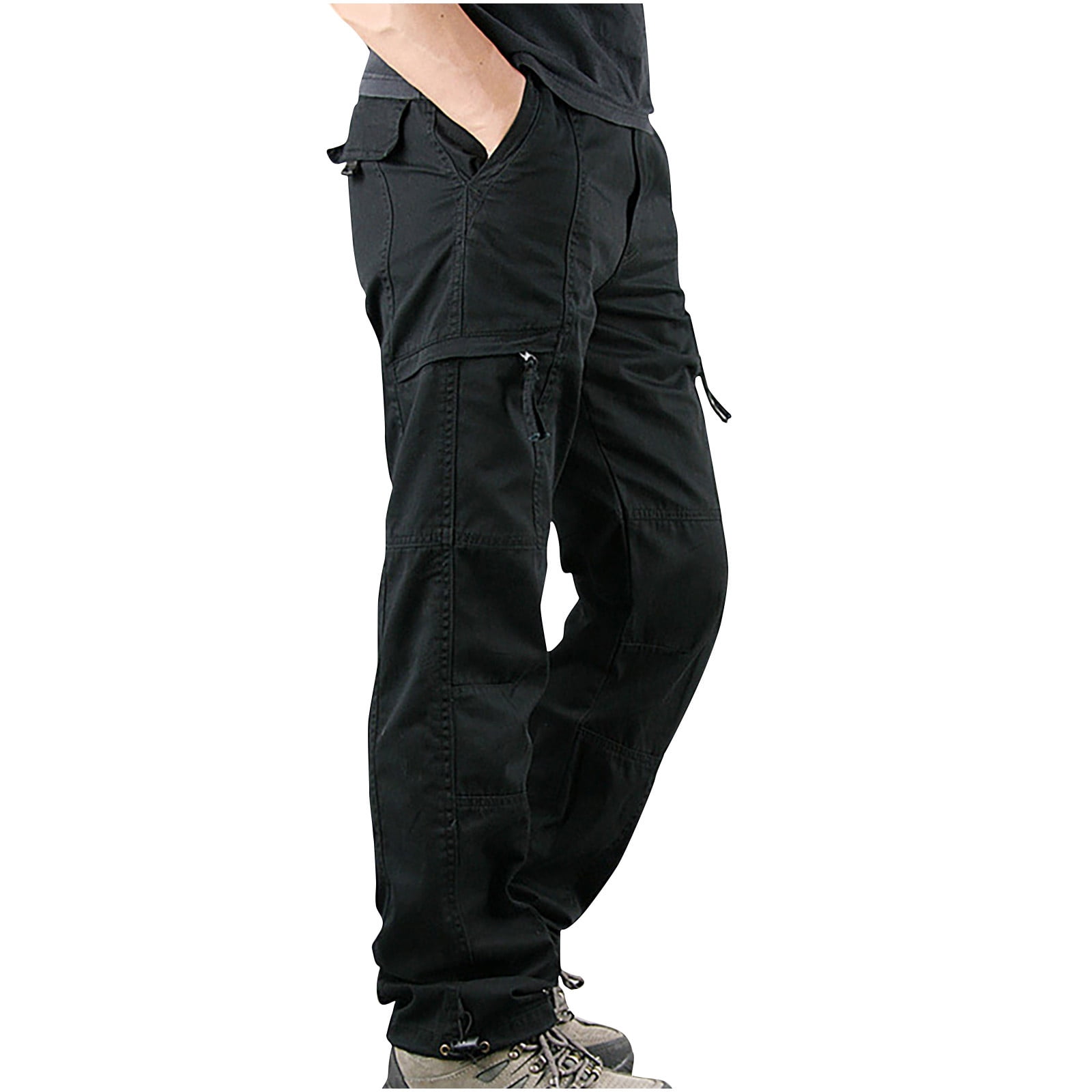 Siyecaoo Women's Cargo Trousers Winter Warm Fleece Lined Cotton Hiking Trousers Multi Pockets Outdoor Trousers Workwear Zip Army Military Relaxed Fit - View #3