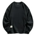 thumbnail image 1 of Dagegui Men's Crew Neck Sweatshirts Big and Tall Everyday Tops Plain Long Sleeve Pullover Casual Loose Fit Tops Black XXXXXXL, 1 of 8