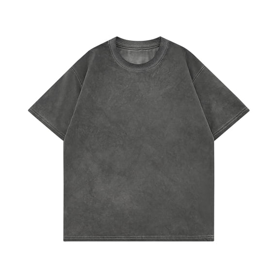 Dagegui Men's Dark Gray Oversized T-Shirts Cotton Short Sleeve Tops Casual Loose Fit Basic Tee Summer Crewneck Pullover Tops for Everyday S