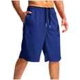 thumbnail image 1 of Dagegui Men's Elastic Drawstring Waist Shorts Mesh Summer Casual Loose Fit Sport Short Pants with Pockets Blue L, 1 of 3