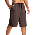 thumbnail image 1 of Dagegui Men's Elastic Drawstring Waist Shorts Mesh Summer Casual Loose Fit Sport Short Pants with Pockets Brown S, 1 of 3
