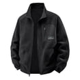 thumbnail image 1 of Dagegui Men's Fleece Jackets Full Zip Outdoor Hiking Jacket Winter Full Zip Stand Collar Coats with Pockets Black M, 1 of 7