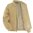 thumbnail image 1 of Dagegui Men's Fleece Lined Jackets Winter Warm Full Zip Up Bomber Jacket Fall Waterproof Varsity Coats with Pockets Khaki M, 1 of 8