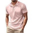 thumbnail image 1 of Dagegui Men's Golf Shirt Pink Tops Quick-Dry Short Sleeve Athletic T-Shirts Moisture Wicking Summer Workout Tennis Shirts 2X, 1 of 9