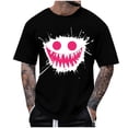 thumbnail image 1 of Dagegui Men's Graphic T-Shirts Summer Crew Neck Short Sleeve Tops Casual Loose Fit Tee Streetwear Soft Comfy Daily Shirts Black S, 1 of 4