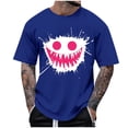 thumbnail image 1 of Dagegui Men's Graphic T-Shirts Summer Crew Neck Short Sleeve Tops Casual Loose Fit Tee Streetwear Soft Comfy Daily Shirts Blue XL, 1 of 4