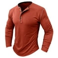 thumbnail image 1 of Dagegui Men's Henley Shirts Cotton Crew Neck Buttons Long Sleeve Tops Slim Fit Athletic Pullover Gym Workout Muscle Tee Red S, 1 of 7