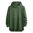 thumbnail image 1 of Dagegui Men's Hooded Sweatshirts Solid High Low Hem Hoodies Casual Loose Fit Pullover Top for Fall Army Green M, 1 of 8