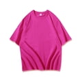 thumbnail image 1 of Dagegui Men's Hot Pink Casual T-Shirt Solid Color Short Sleeve Tops Breathable Crew Neck Basic Tee Summer Everyday Shirts L, 1 of 4