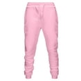 thumbnail image 1 of Dagegui Men's Jogger Sweatpants Tapered Elastic Waist Drawstring Sport Pants Solid Color Winter Fleece Running Workout Trousers with Pockets Pink XXL, 1 of 4