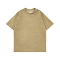 thumbnail image 1 of Dagegui Men's Khaki Oversized T-Shirts Cotton Short Sleeve Tops Casual Loose Fit Basic Tee Summer Crewneck Pullover Tops for Everyday S, 1 of 3