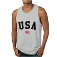 thumbnail image 1 of Dagegui Men's Letter Print Tank Tops July 4th Independence Day Top Patriotic Sleeveless Crew Neck Shirt Big and Tall Workout Muscle Undershirt, 1 of 3