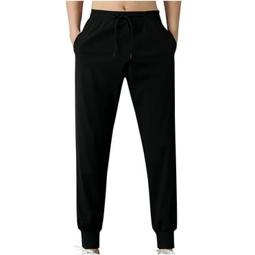 Dagegui Men's Lightweight Sweatpants Slim Fit Athletic Tapered Pants Big and Tall Running Jogger Workout Pant Solid Elastic Waist Long Pant with Pockets Today Clearance Black L