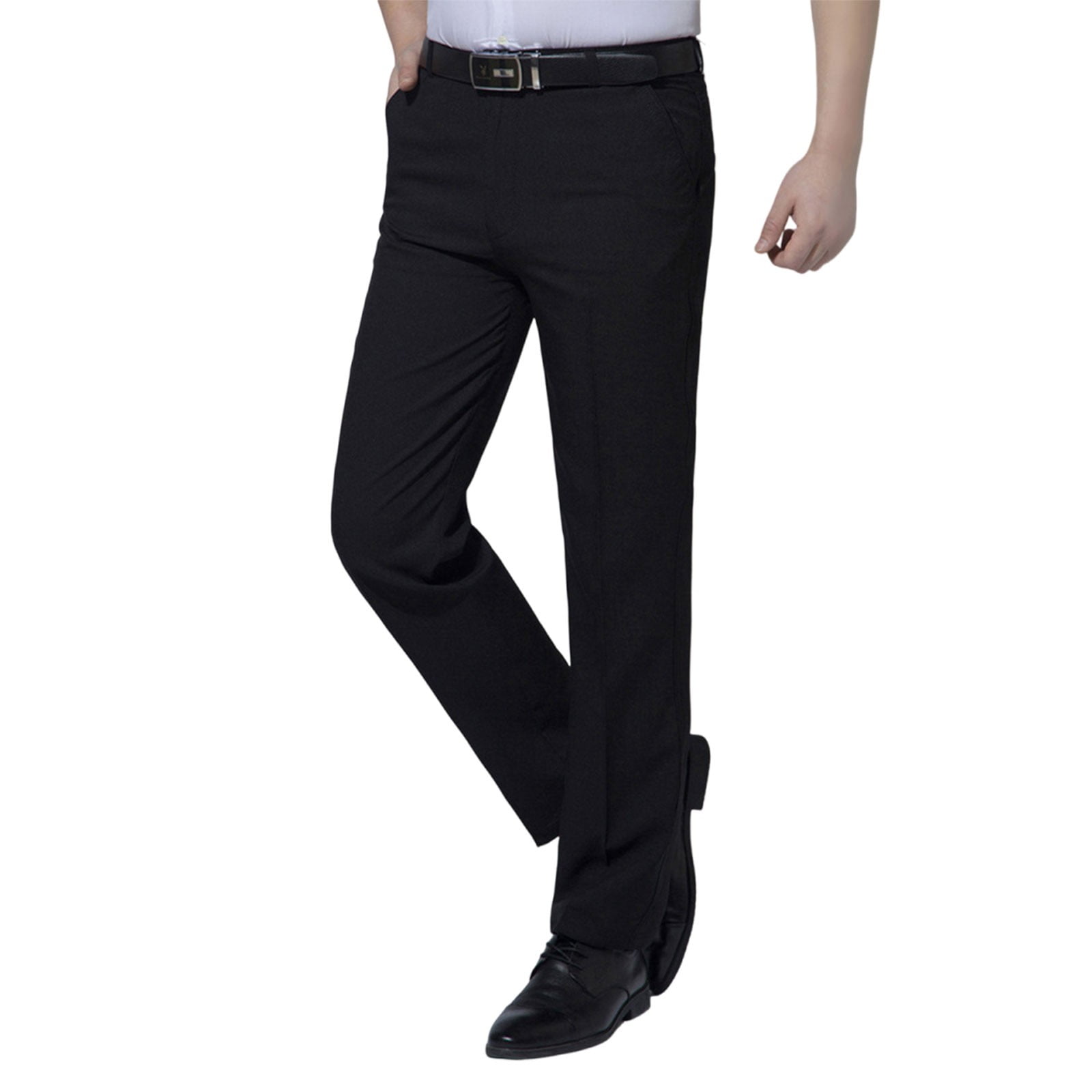 Dagegui Men's Linen Dress Pants High Waist Straight Leg Work Trousers ...