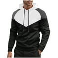 thumbnail image 1 of Dagegui Men's Long Sleeve Hoodies Novelty Color Block Sweatshirt Fleece Hooded Pullover Tops with Pockets White L, 1 of 5