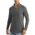 thumbnail image 1 of Dagegui Men's Long Sleeve Shirts UPF 50+ Sun Protection Tees Solid 1/4 Zip Up Rash Guard Pullover Tops Outdoor Fishing Running Shirt Dark Gray,S, 1 of 6