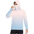 thumbnail image 1 of Dagegui Men's Long Sleeve Sun Protection Hoodie Quick Dry Athletic Running Workout T-Shirts UV Rash Guard Tops UPF 50+ Fishing Shirt Tops Light Blue XXL, 1 of 6