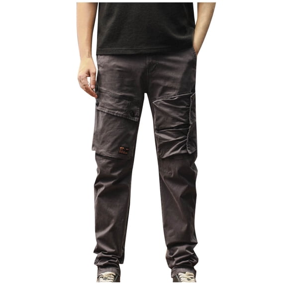 Dagegui Men's Multi-Pockets Cargo Pants Cotton Elastic Waist Tactical Pant Lightweight Outdoor Hiking Athletic Trousers Gray M