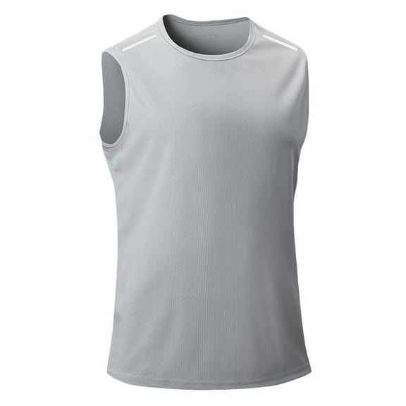 Dagegui Performance Athletic Tank Tops for Men Quick Dry Running Training Shirt Gym Sleeveless Workout Muscle T-Shirts Gray L