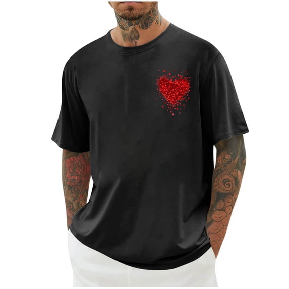 Dagegui Men's Plus Size T-Shirt Summer Crewneck Short Sleeve Tops Casual Loose Fit Shirts Lightweight Breathable Everyday Tees Black S