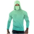 thumbnail image 1 of Dagegui Men's Pullover Sun Hoodie with Built-In Face Mask Rash Guard UPF Long Sleeve Cooling UV Protection Fishing Shirt Summer Tops Mint Green M, 1 of 5